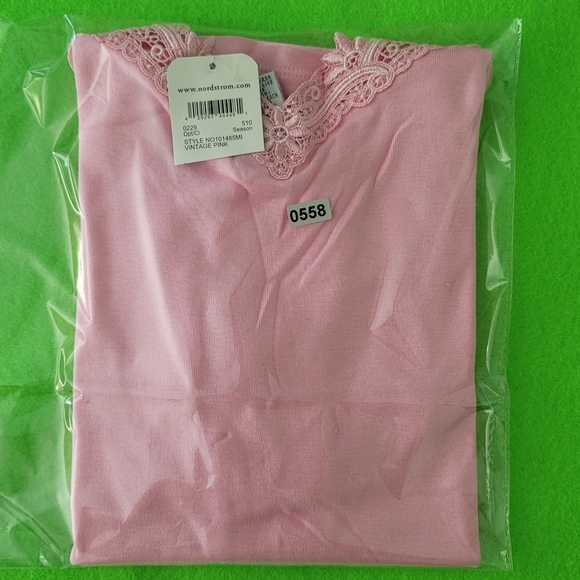 Nordstrom Intimates Women Lingerie Tank Top XL Vintage Pink - Picture 9 of 9